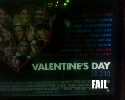 Poster showing Valentine's Day as 12th Feb