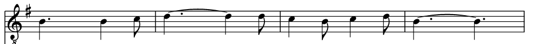 Music notation for the second line of Incy Wincy Spider.