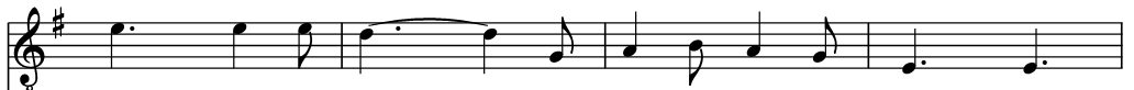 Music notation for the third line of Incy Wincy Spider (mainstream version).